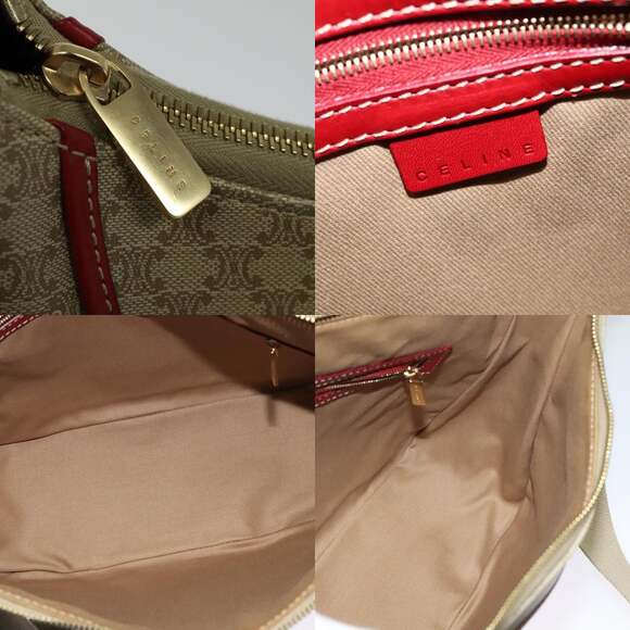 CELINE Macadam Canvas Shoulder Bag Pvc Beige Gold - Picture 11 of 12